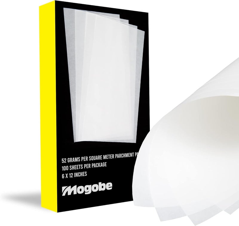 Mogobe ورق برشمان 6 × 12 بوصة، طلاء مزدوج، مناسب للضغط الحراري و المكاشط، 100 ورقة، من - Image 1